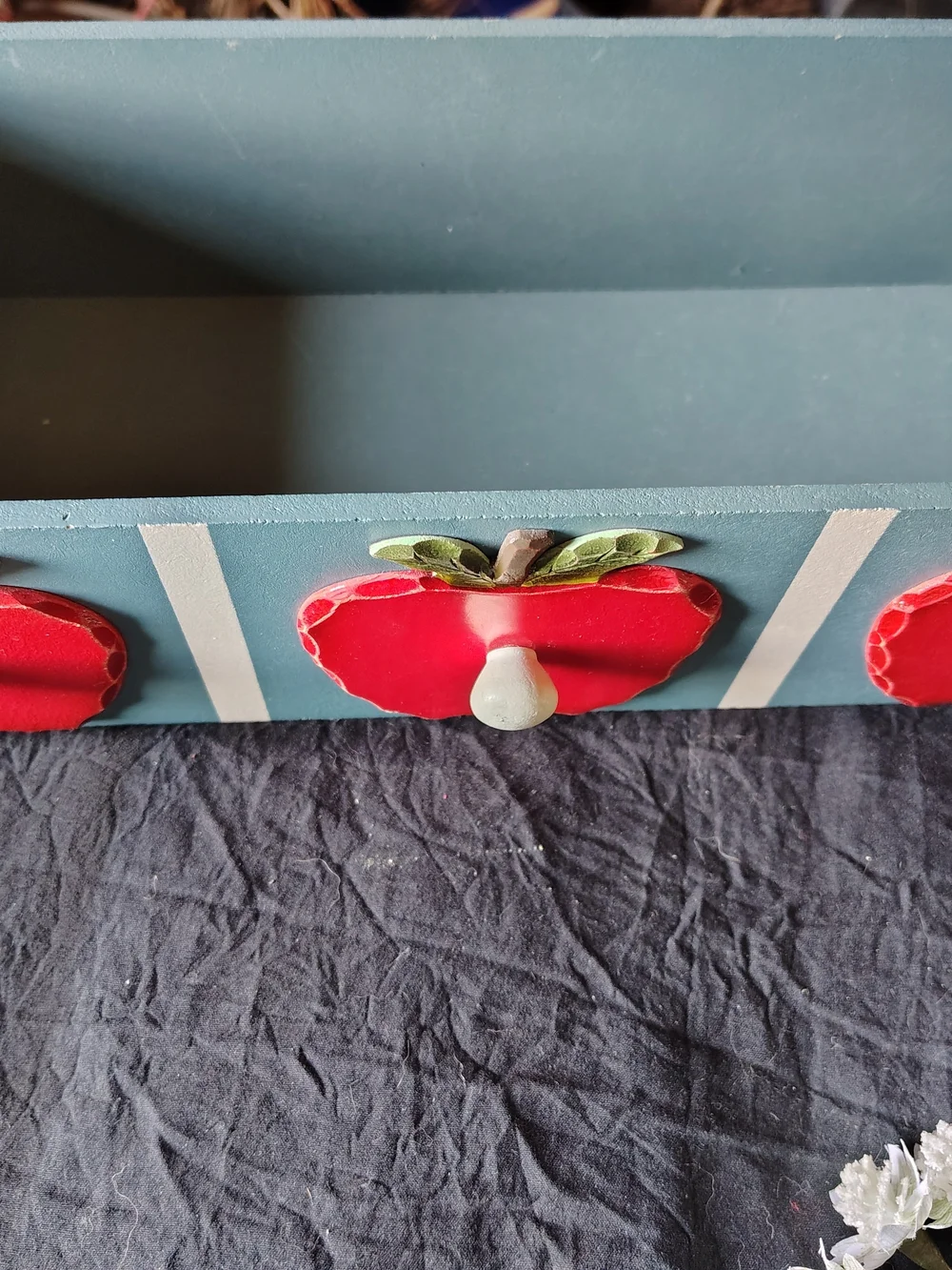Bundle-Rustic Red Apple Wall Hook- And Apple Decorative 